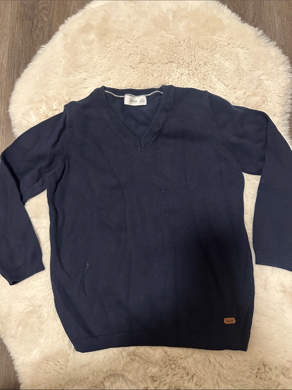 Mango Boys Sweater Dark Navy V-Neck size 6